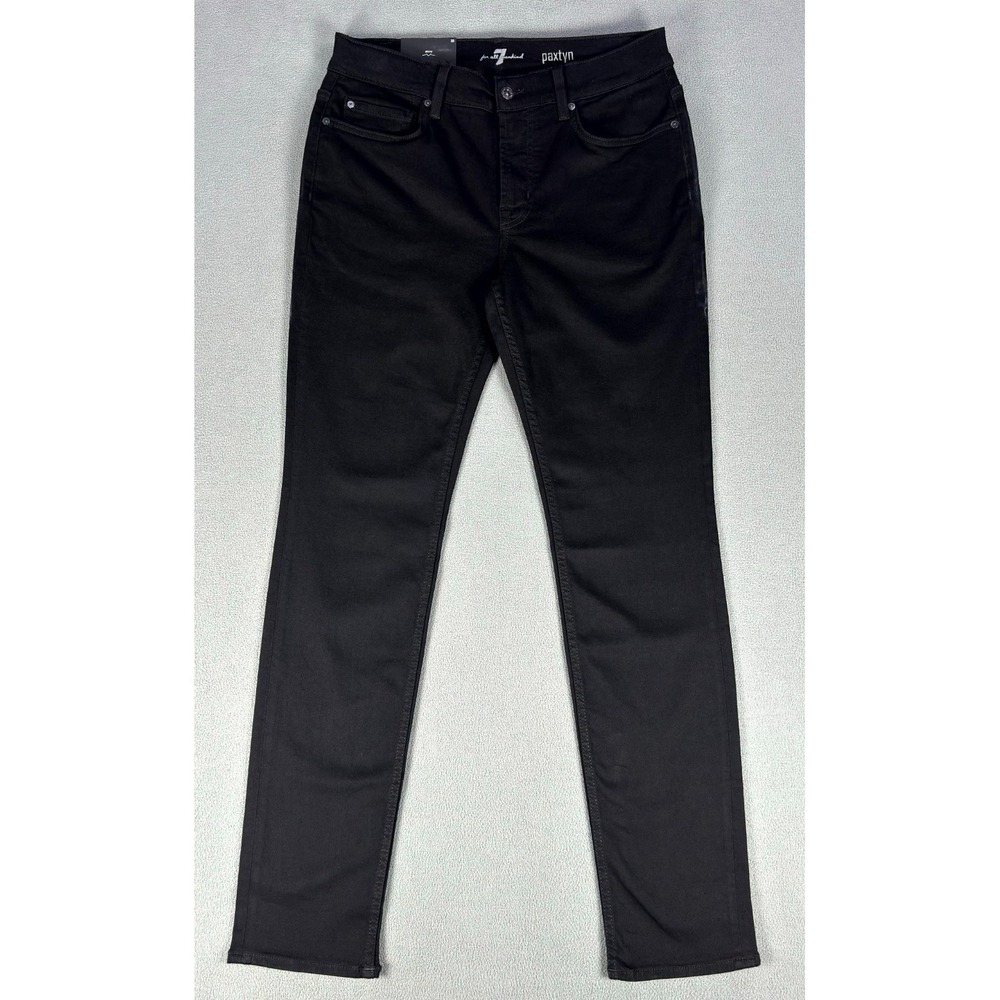 7 For All Mankind Jeans‎ Mens 33x33 Black Paxtyn Skinny Quiet Luxury Luxe Denim